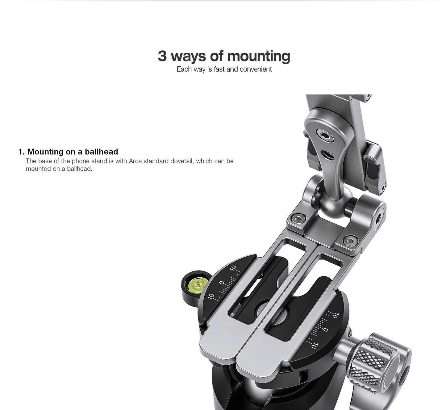 PS-3 Cell Phone Stand Leofoto PS-3 Multi-functional Foldable Cellphone Stand with Arca-Compatible Dovetail and Cold Shoe Mount - Black