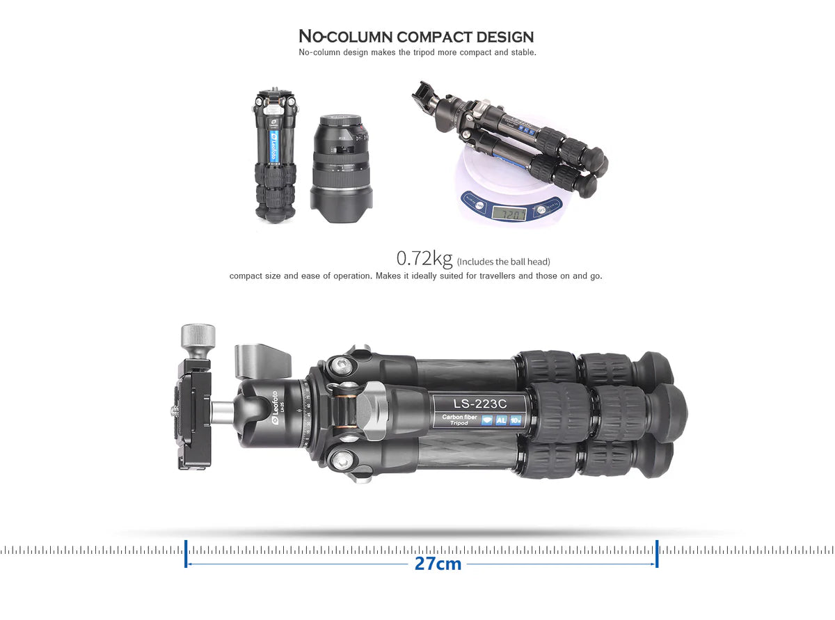 Mini Professional Light Weight Carbon Fiber Tripod Kit