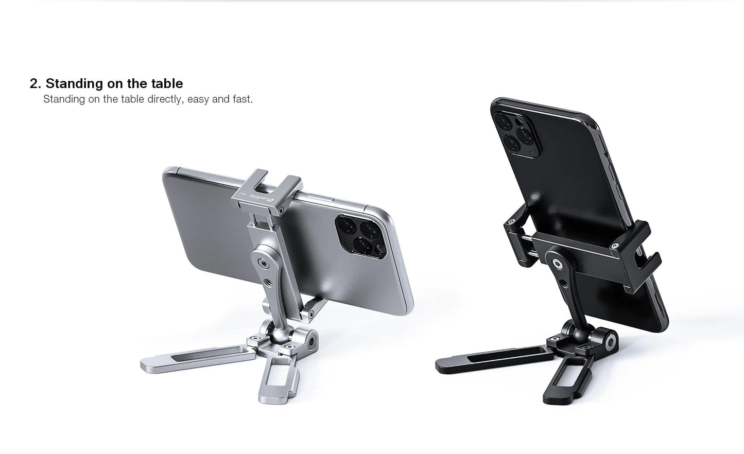 PS-3 Cell Phone Stand Leofoto PS-3 Multi-functional Foldable Cellphone Stand with Arca-Compatible Dovetail and Cold Shoe Mount - Black