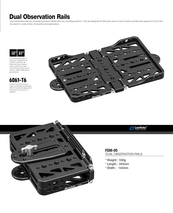 Leofoto FDM-05 Foldable Tac Table | Integrated Arca Rail | 1/4