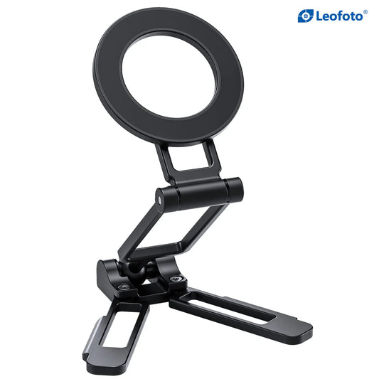 Magnetic Foldable Cellphone Stand with Arca-Compatible Dovetail - Black