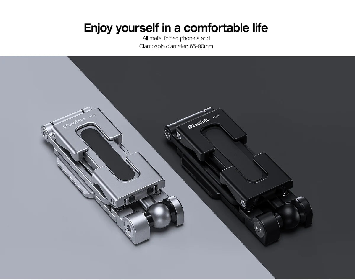 Multi-functional Foldable Cellphone Stand with Arca-Compatible Dovetail and Cold Shoe Mount - Black