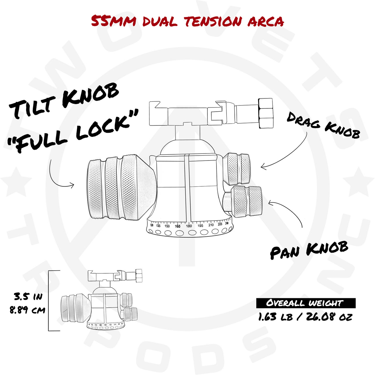55mm Dual Tension Arca